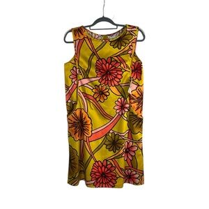 Vtg Surf Line Hawaii Jams world original Laguna gold floral print cotton dress M